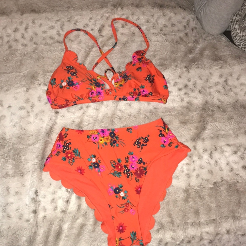 Two piece floral bikini